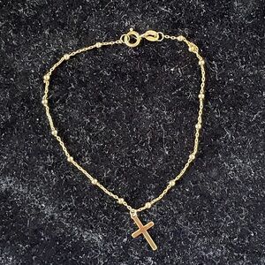 14k Italian Cross Bracelet
